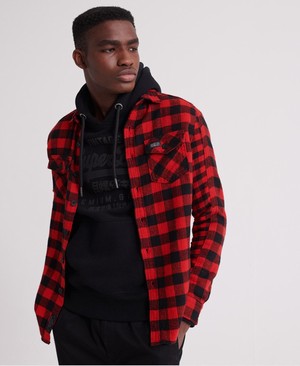 Superdry Buffalo Flannel Férfi Hosszú Ujjú Ing Piros | JCYTE7568